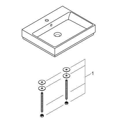 GROHE 3947700H - Lavatório CUBE CERAMIC 600 × 490 mm cerâmica/branca