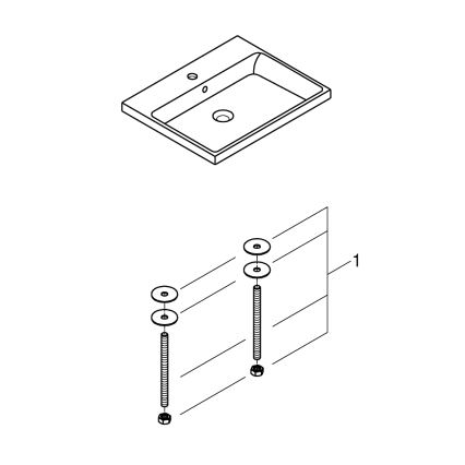 GROHE 3947900H - Lavatório CUBE CERAMIC 600 × 490 mm cerâmica/branco