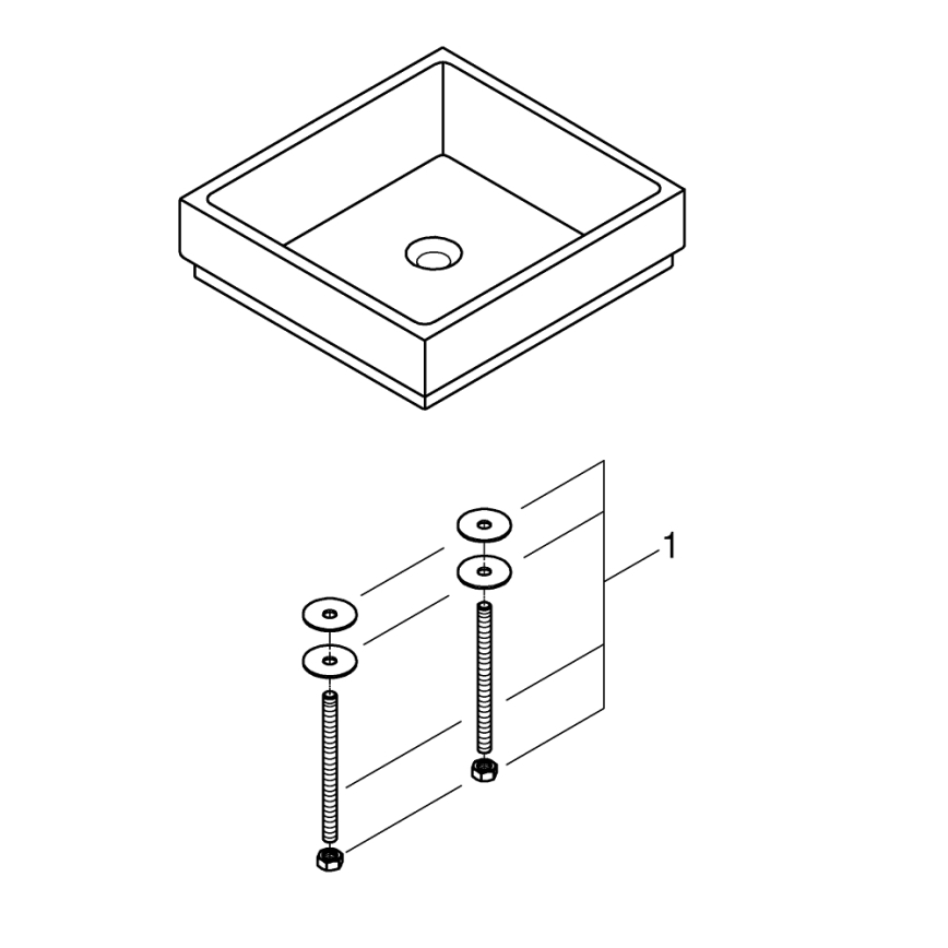 GROHE 3948100H - Lavatório CUBE 500 × 470 mm cerâmica/branco