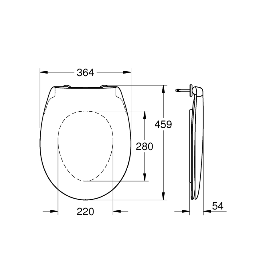 GROHE 39492000 - Assento de sanita BAU CERAMIC branco durável