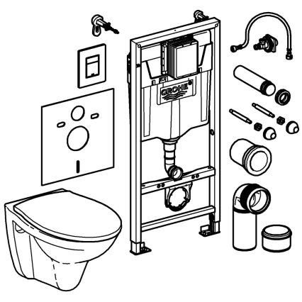 GROHE 39586000 - Kit 5 em 1 SOLIDO 1,13 m cerâmica/branco