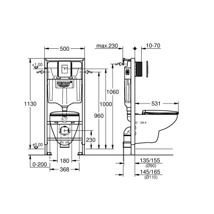 GROHE 39586000 - Kit 5 em 1 SOLIDO 1,13 m cerâmica/branco