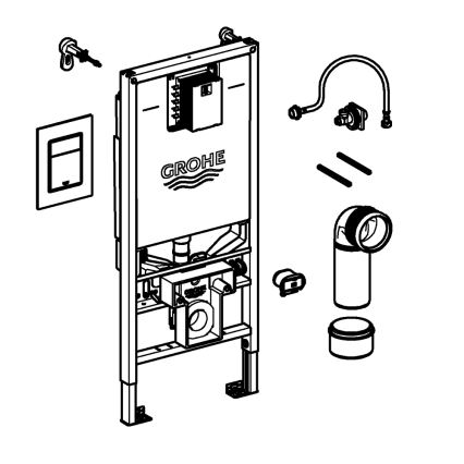 GROHE 39603000 - Kit 3 em 1 para WC RAPID SLX 1,13 m, cromado brilhante