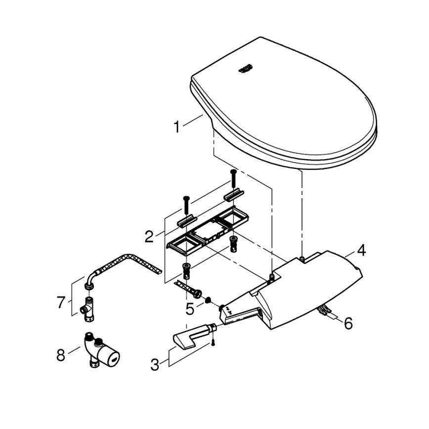 GROHE 39648SH0 - Assento de bidê manual BAU CERAMIC, branco puro