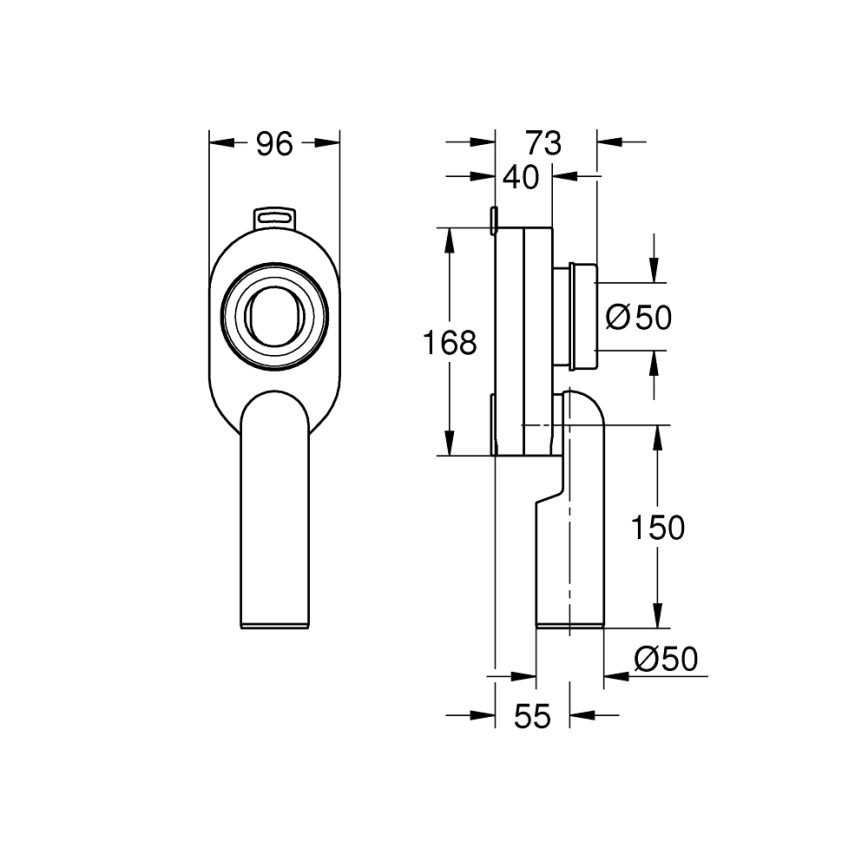 GROHE 39733000 - Sifão para urinário BAU CERAMIC