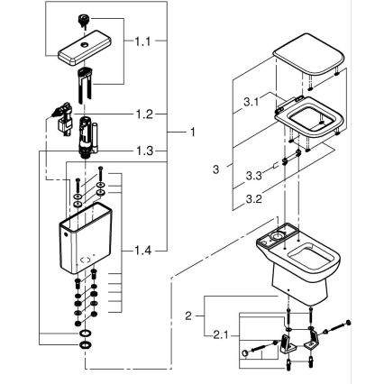 GROHE 39814000 - Conjunto combinado para WC START EDGE 825 × 557 × 384 mm cerâmica/branco durável