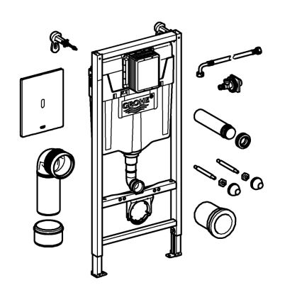 GROHE 39883000 - Módulo de instalação pré-parede SOLIDO 1,13 m, cromado polido