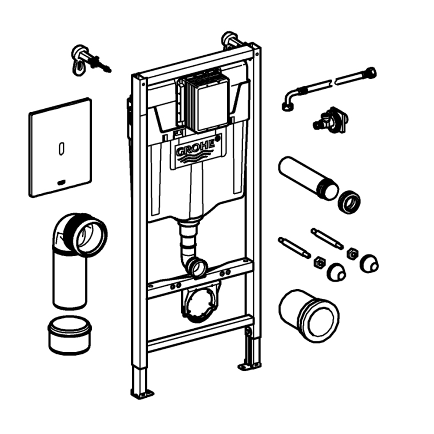 GROHE 39883000 - Módulo de instalação pré-parede SOLIDO 1,13 m, cromado polido
