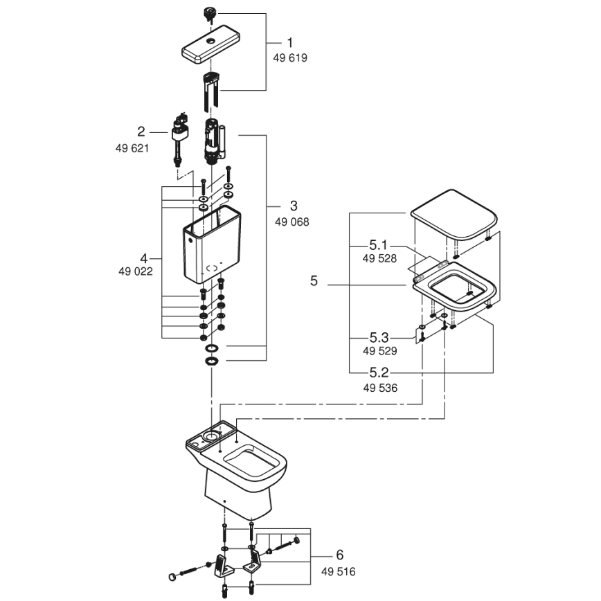 GROHE 39951000 - Conjunto sanitário START EDGE 384 × 668 mm cerâmica/branco