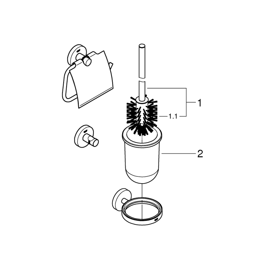 GROHE 40407001 - Conjunto de acessórios ESSENTIALS, cromado brilhante