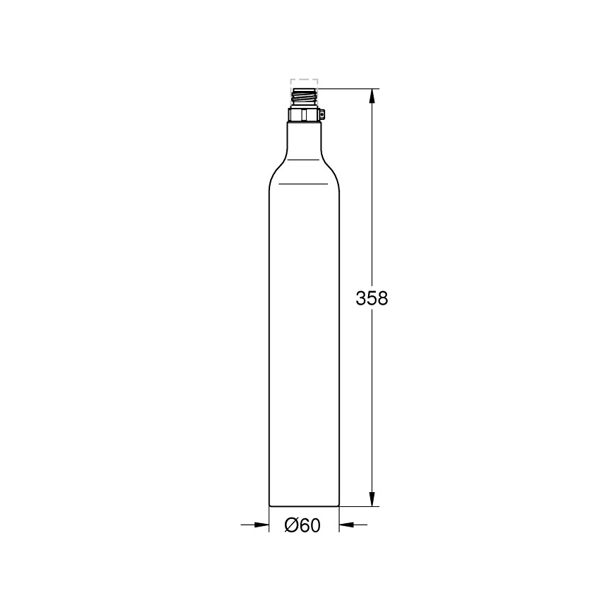 GROHE 40422000 - Cilindro de carbonatação GROHE BLUE 425 g CO2 (4 unidades) em aço inoxidável