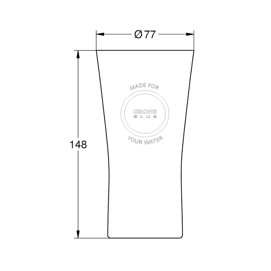 GROHE 40437000 - Conjunto de 6 copos BLUE 250 ml, cristal/transparente