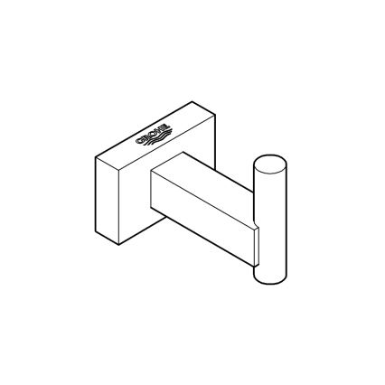 GROHE 40511001 - Gancho para roupão de banho ESSENTIALS CUBE, acabamento cromado brilhante