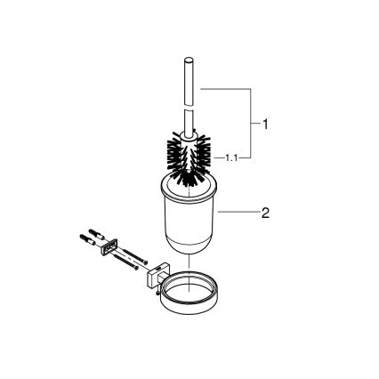 GROHE 40513AL1 - Conjunto de limpeza para sanita ESSENTIALS CUBE grafite