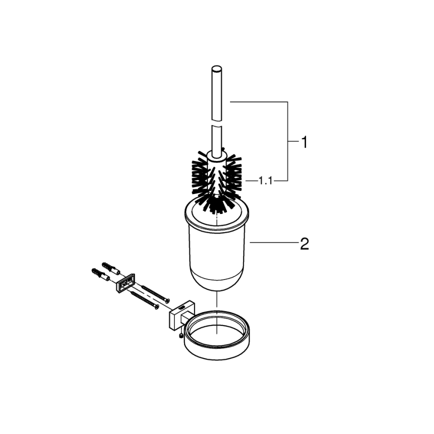 GROHE 40513AL1 - Conjunto de limpeza para sanita ESSENTIALS CUBE grafite