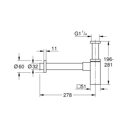 GROHE 40564A00 - Sifão SIFÕES grafite
