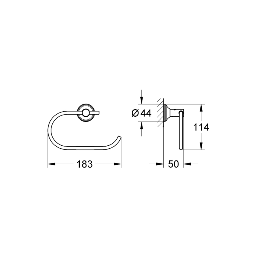 GROHE 40657001 - Suporte de papel higiénico ESSENTIALS AUTHENTIC, acabamento cromado brilhante