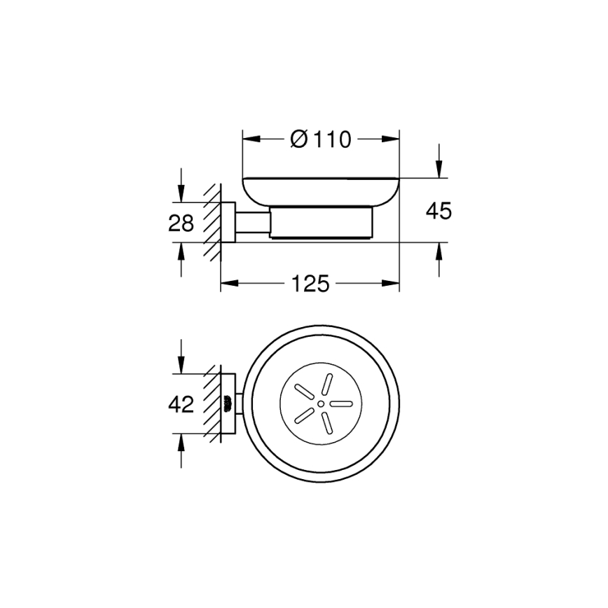 GROHE 40754001 - Saboneteira ESSENTIALS CUBE cromada brilhante