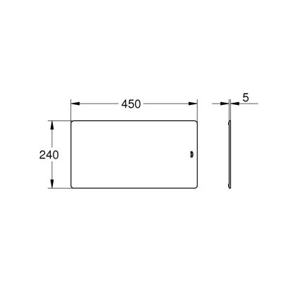 GROHE 40786L00 - Prateleira de vidro 450 × 240 × 19 mm branca