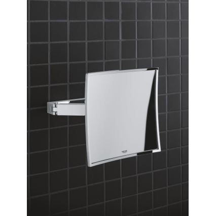GROHE 40808000 - Espelho de maquilhagem SELECTION CUBE 22,3 × 22,3 cm, cromado brilhante