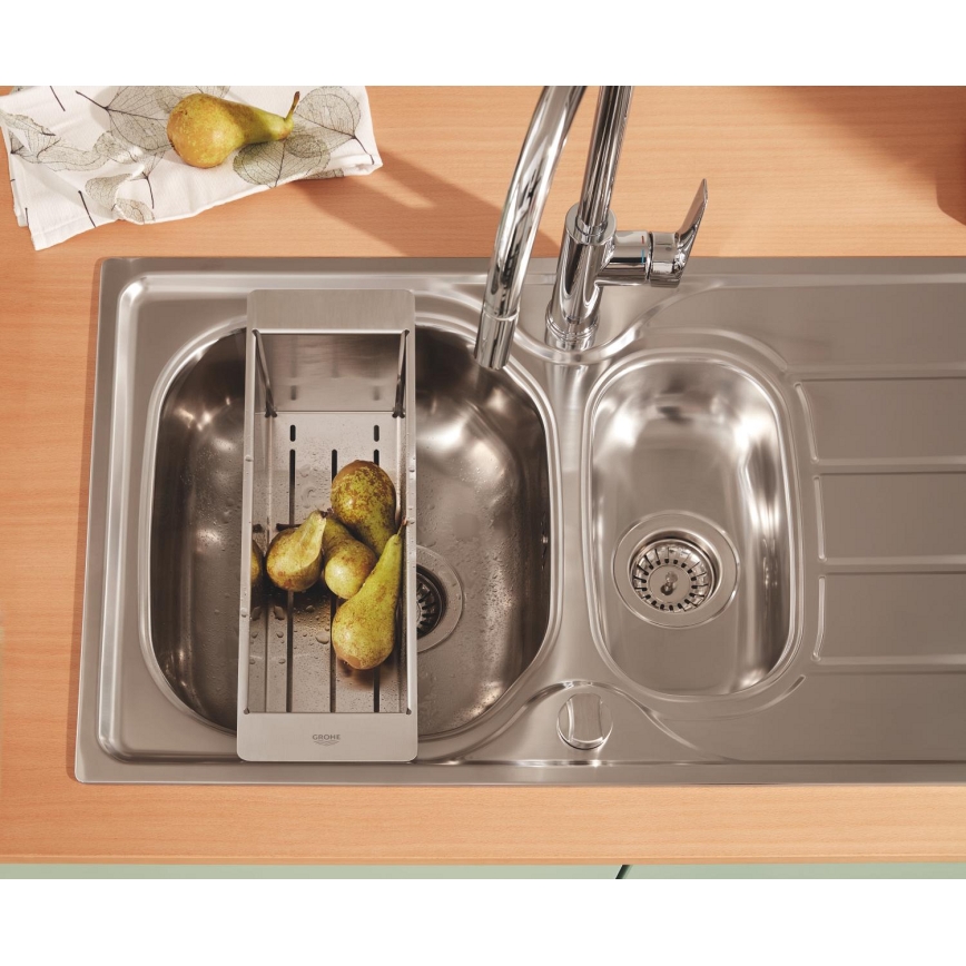 GROHE 40852SD0 - Escorredor multifuncional 450 × 150 × 100 mm, aço inoxidável