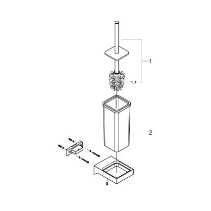 GROHE 40857000 - Conjunto de limpeza para sanita SELECTION CUBE cromo brilhante