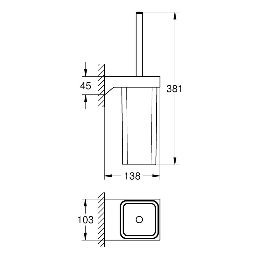 GROHE 40857000 - Conjunto de limpeza para sanita SELECTION CUBE cromo brilhante