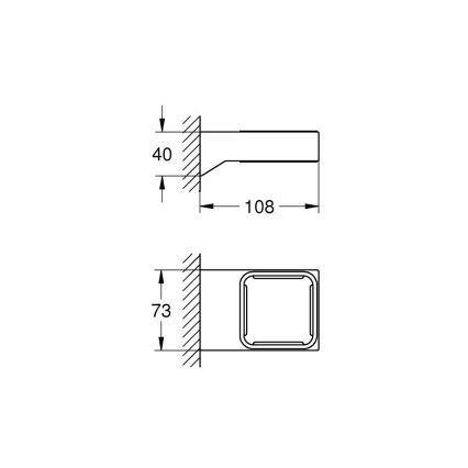GROHE 40865000 - Suporte SELECTION CUBE, acabamento cromado brilhante