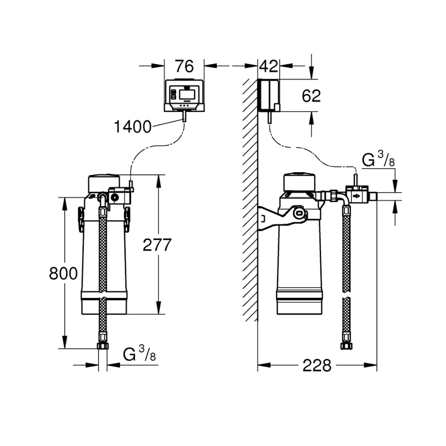 GROHE 40876000 - Kit de arranque ULTRASAFE cromado brilhante