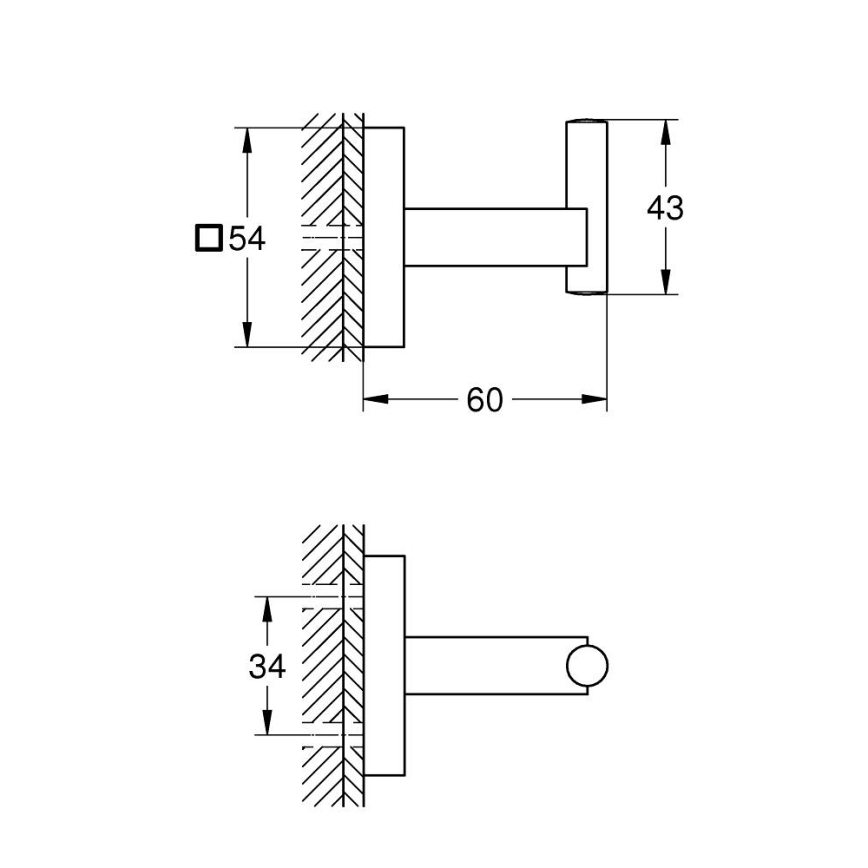 GROHE 40961000 - Gancho para roupão START CUBE cromado brilhante