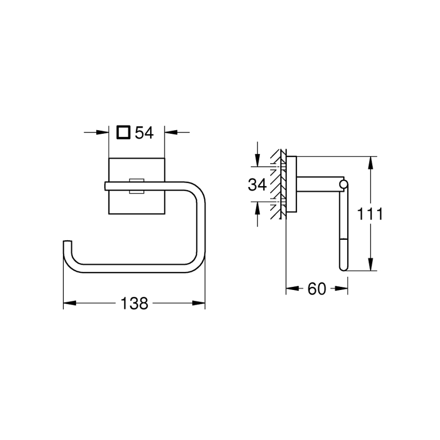 GROHE 409782430 - Suporte para papel higiénico START CUBE preto