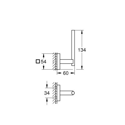 GROHE 40979000 - Suporte para rolo de papel higiénico de reserva START, cromado polido