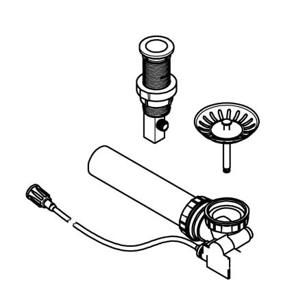 GROHE 40986SD0 - Conjunto de drenagem para cubas de cozinha O 35 m em aço inoxidável