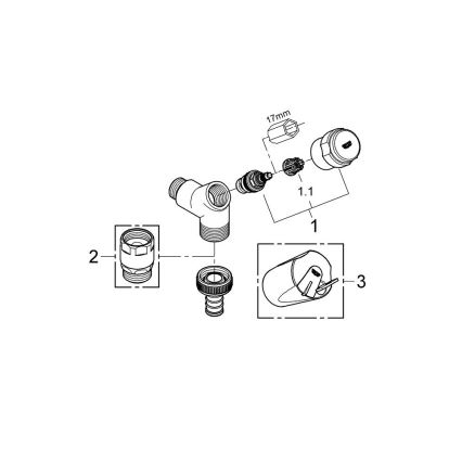 GROHE 41010000 - Válvula de ligação EGGEMANN DN 15 cromado brilhante