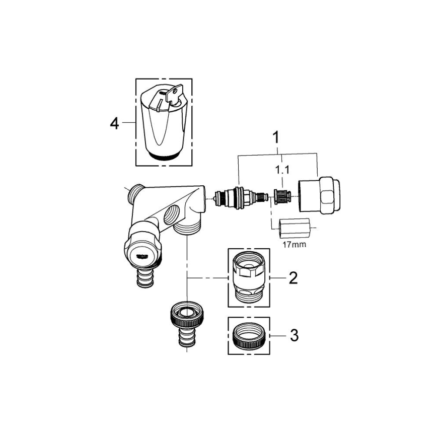 GROHE 41020000 - Válvula dupla EGGEMANN 12” cromada brilhante