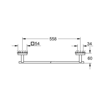 GROHE 410892430 - Toalheiro 600 mm preto