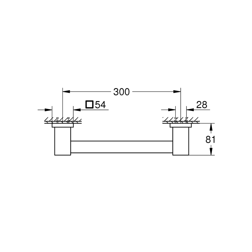 GROHE 410942430 - Barra de apoio para banheira START CUBE 354 mm, preta