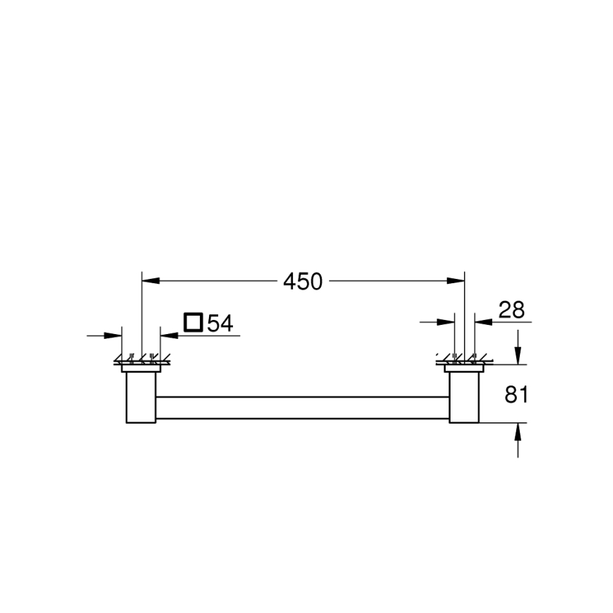 GROHE 41095DC0 - Barra de apoio para banheira QUICKFIX START CUBE 504 mm bambu/castanho