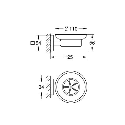 GROHE 41096000 - Saboneteira START CUBE 110 × 56 × 125 mm cromado brilhante