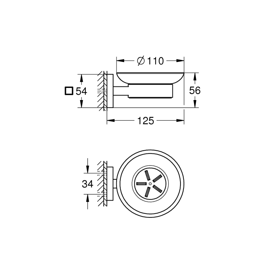 GROHE 41096DC0 - Saboneteira START CUBE 110 x 56 x 125 mm aço inoxidável