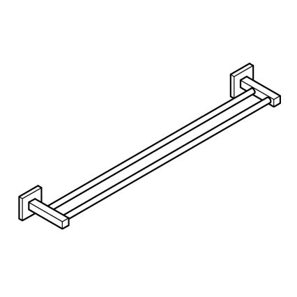 GROHE 411042430 - Suporte para toalhas de dois braços START CUBE, 654 mm, preto