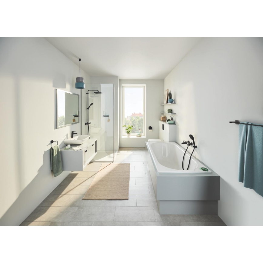 GROHE 411042430 - Suporte para toalhas de dois braços START CUBE, 654 mm, preto