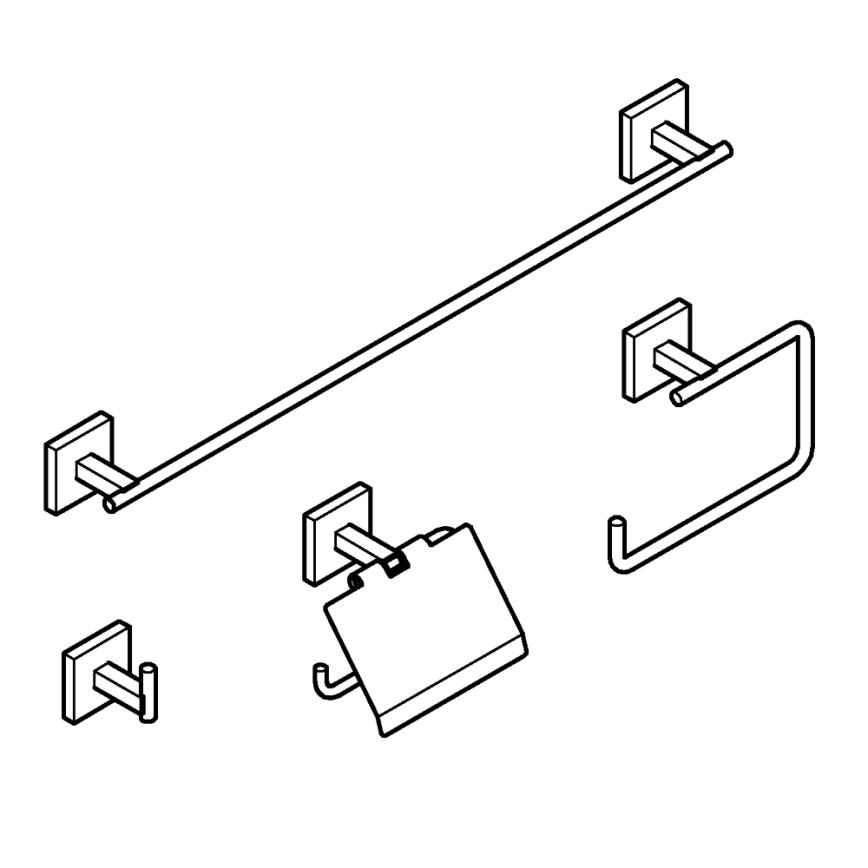 GROHE 411152430 - Conjunto de acessórios START CUBE 558 mm preto