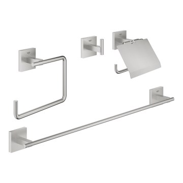 GROHE 41115DC0 - Conjunto de acessórios START CUBE 558 mm, cromado brilhante