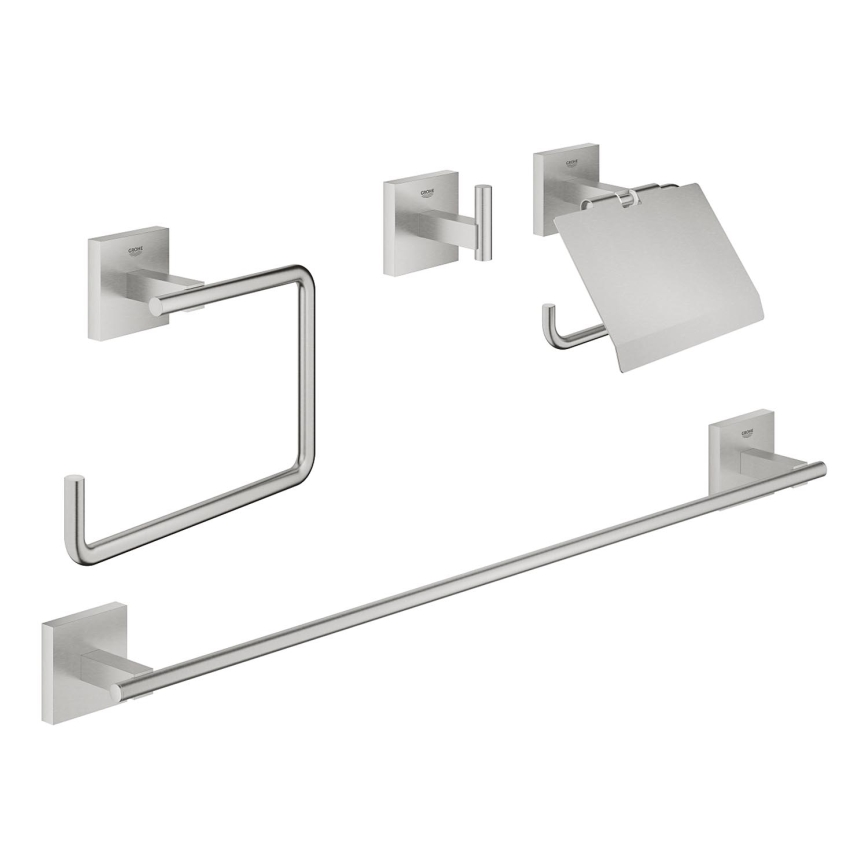 GROHE 41115DC0 - Conjunto de acessórios START CUBE 558 mm, cromado brilhante