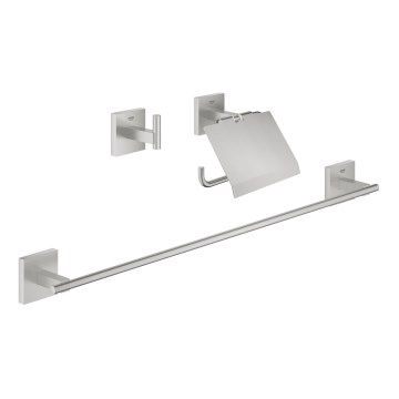 GROHE 41124DC0 - Conjunto de acessórios START CUBE 558 mm em aço inoxidável
