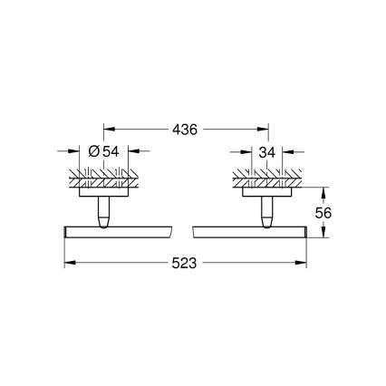 GROHE 41166000 - Barra para toalhas 522 mm cromado brilhante
