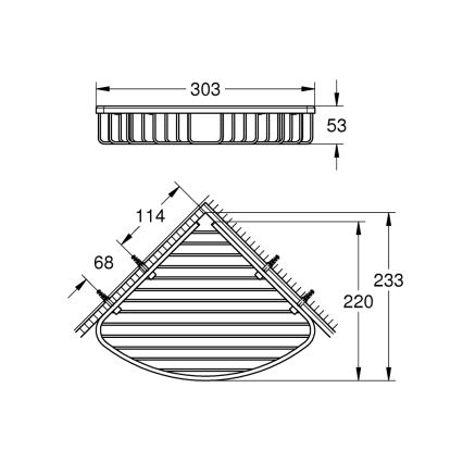 GROHE 41172000 - Prateleira de canto QUICKFIX START COSMOPOLITAN 30,3 × 5,3 cm cromada