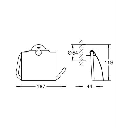 GROHE 41179DC0 - Porta-rolo de papel higiénico ESSENTIALS em aço inoxidável