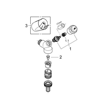 GROHE 41190000 - Conjunto de acessórios DN 15 cromado brilhante